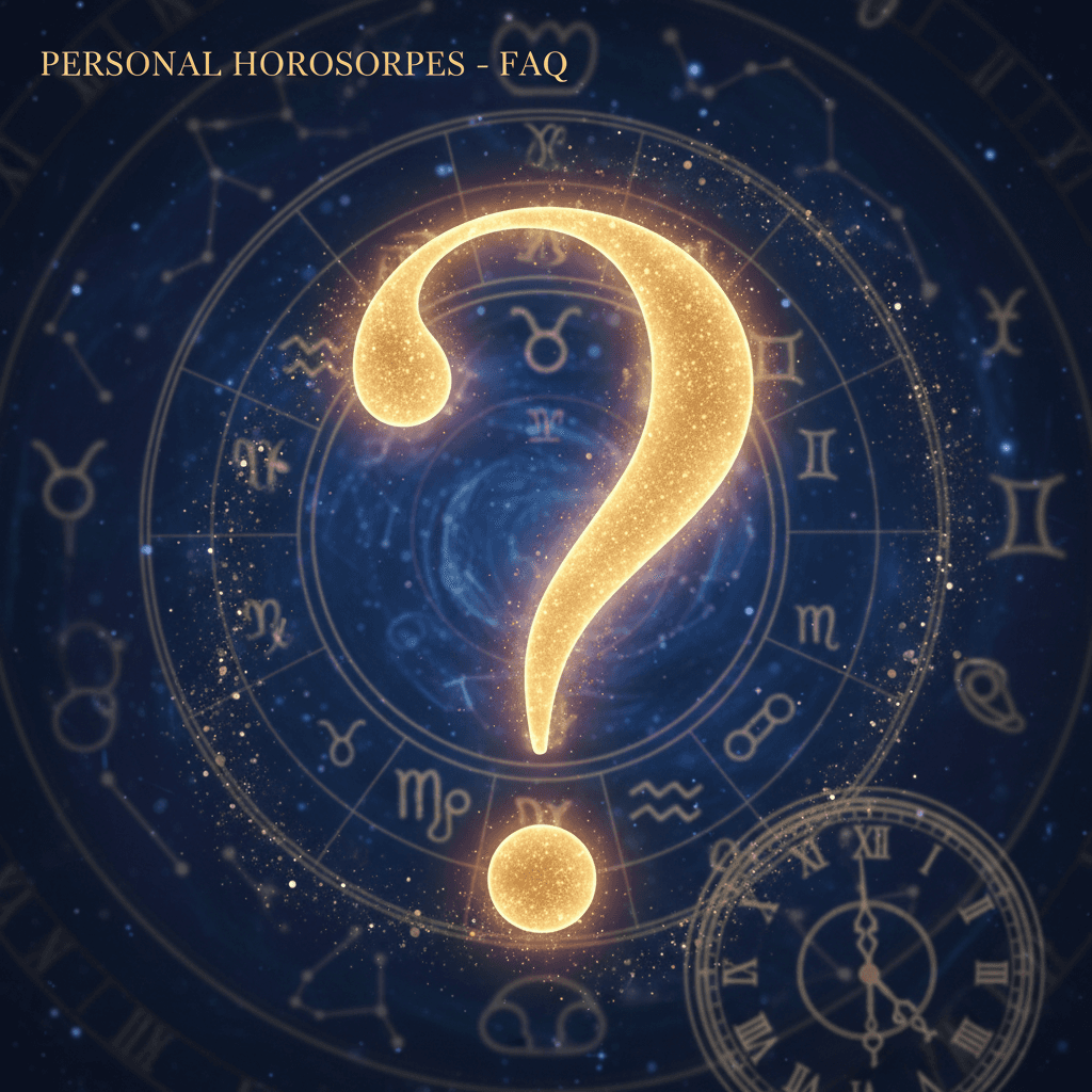 Символично изображение за често задавани въпроси за личен хороскоп