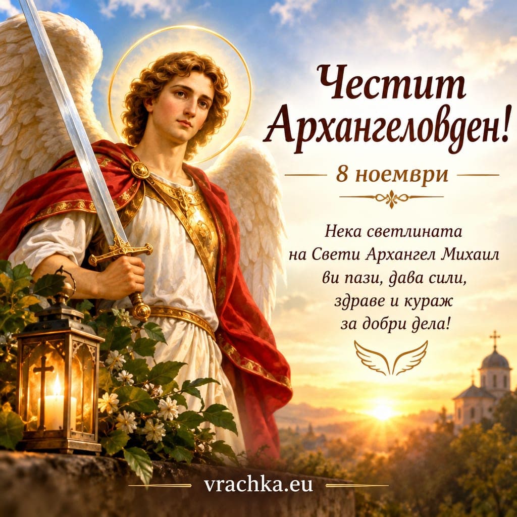 Картичка за Архангеловден, 8 ноември