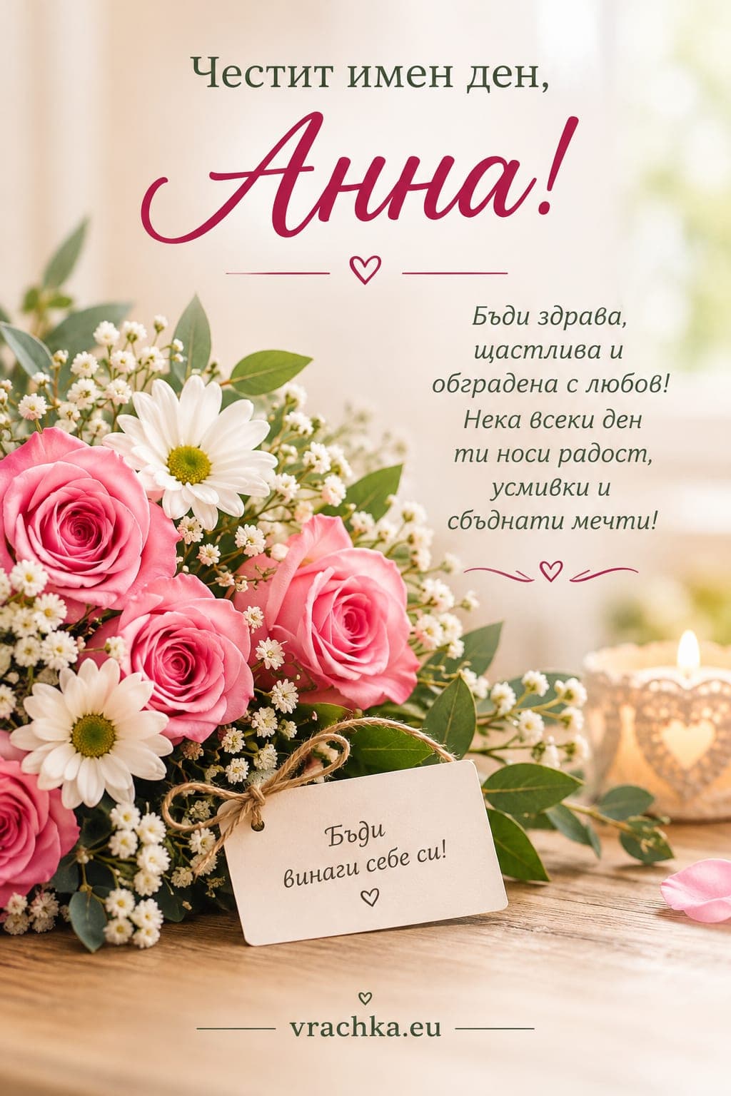 Картичка за имен ден на Анна