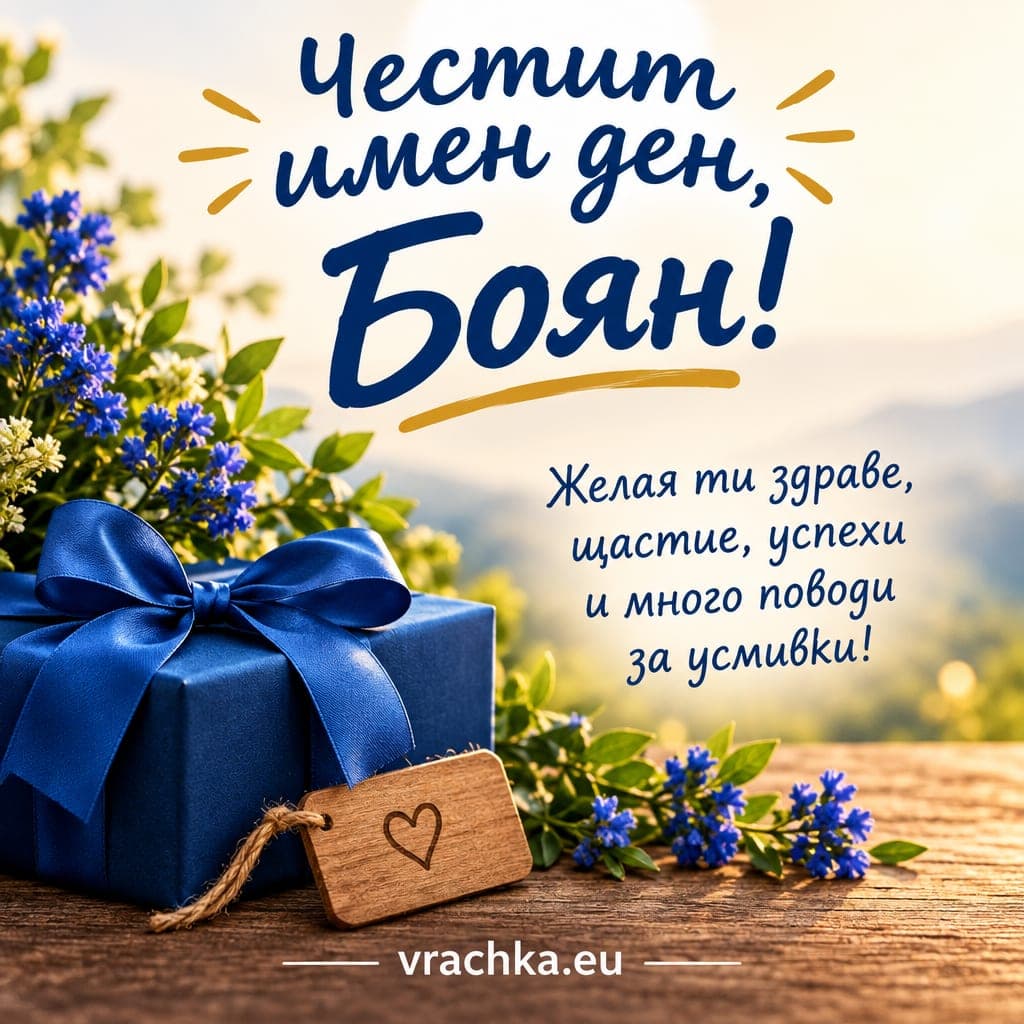 Картичка за имен ден на Боян