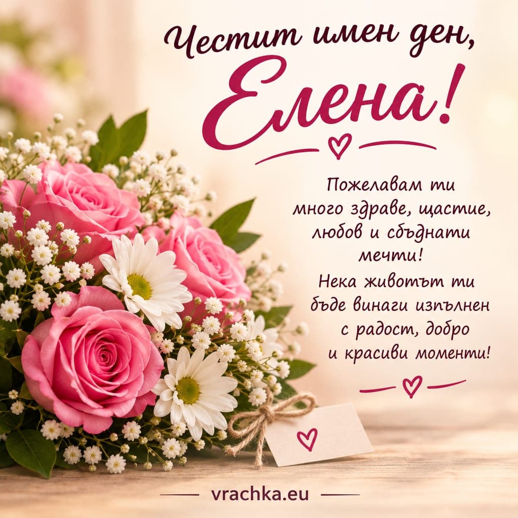Картичка за имен ден на Елена