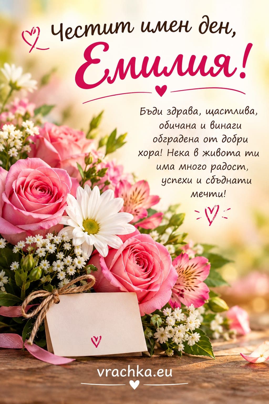 Картичка за имен ден на Емилия