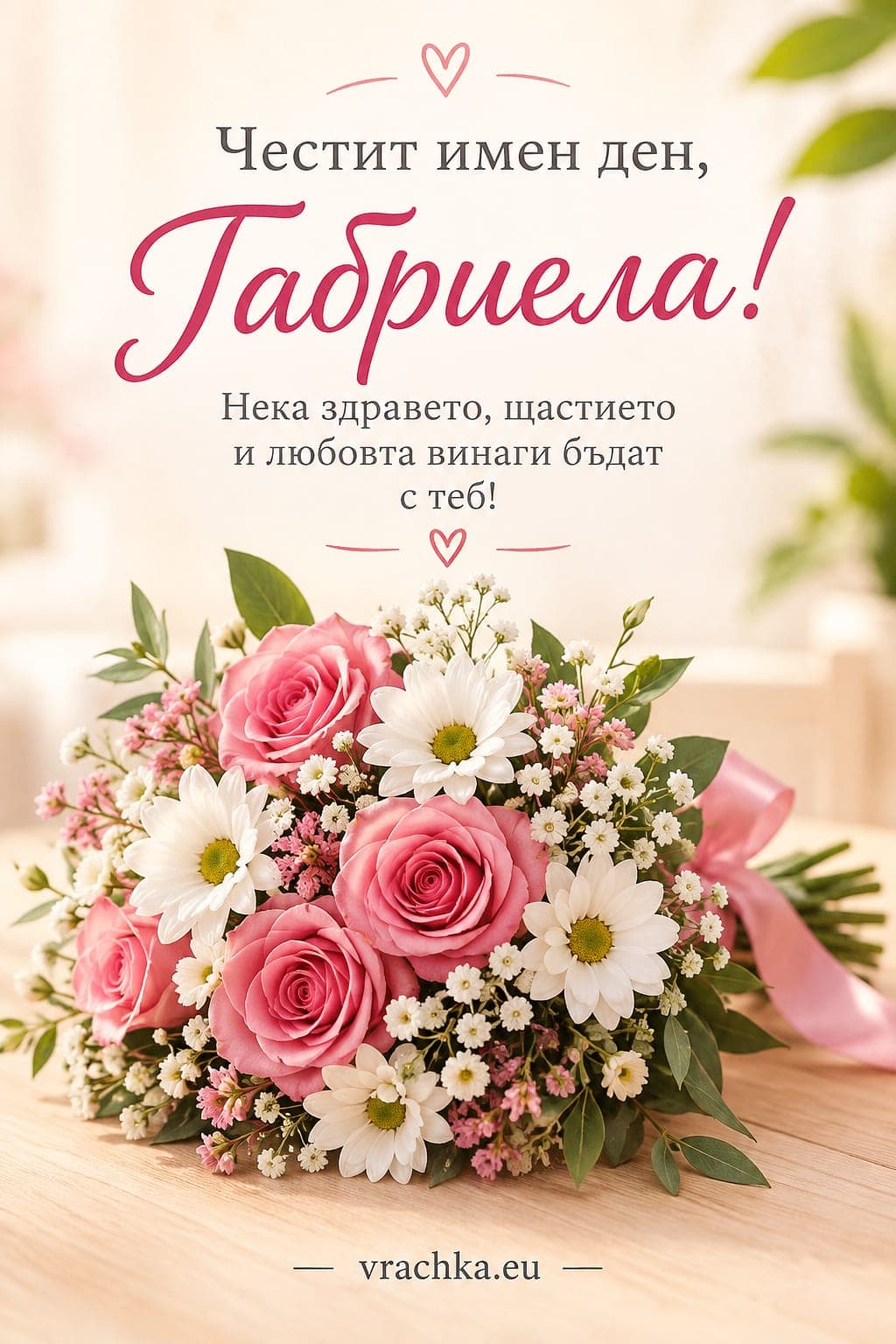 Картичка за имен ден на Габриела