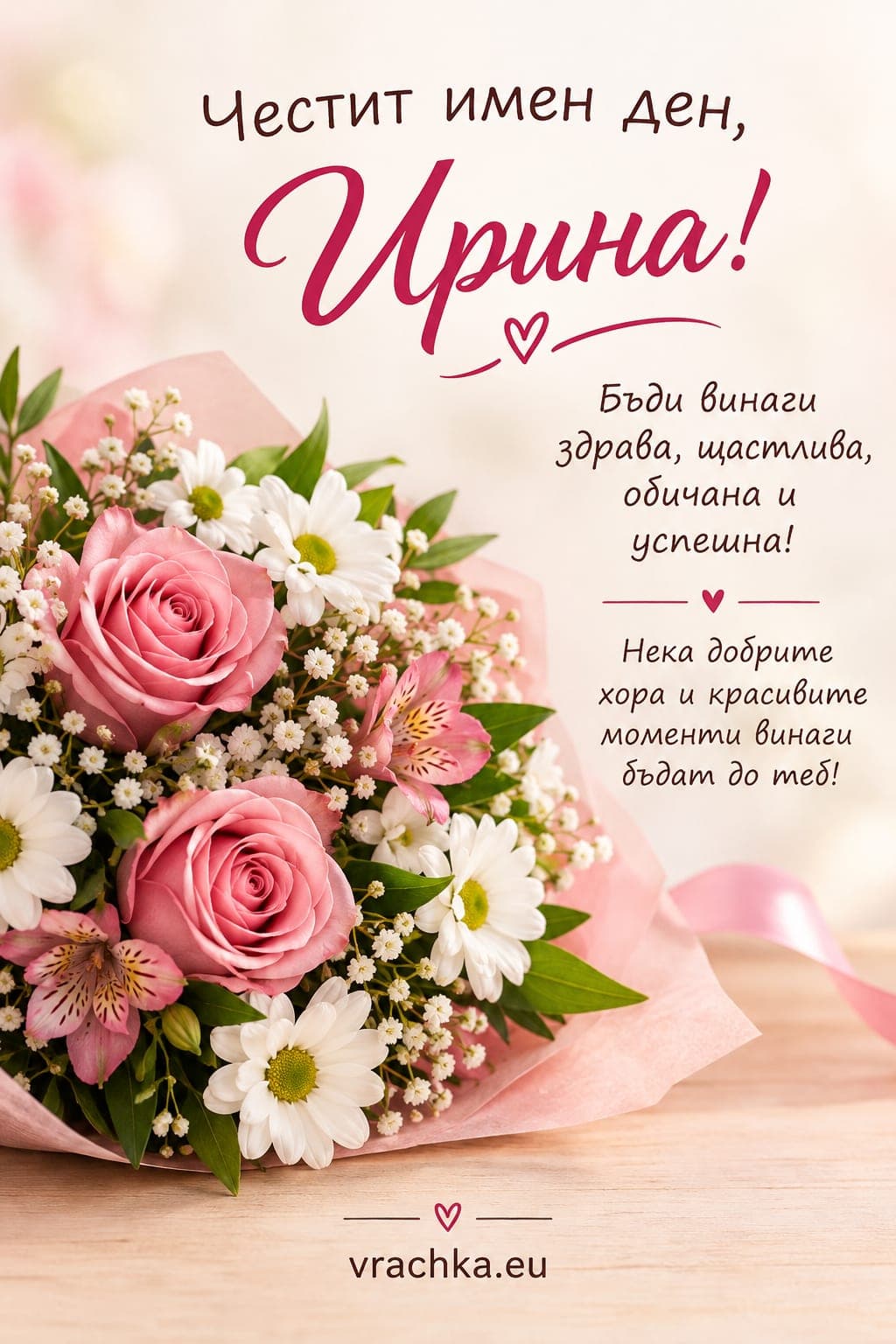 Картичка за имен ден на Ирина