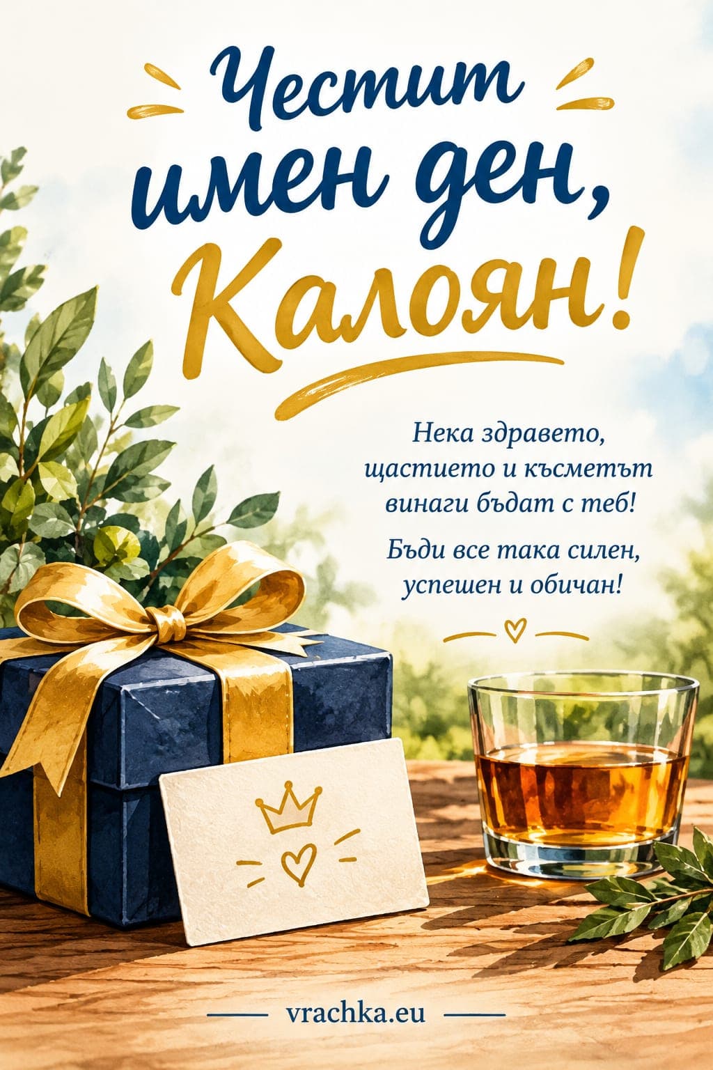 Картичка за имен ден на Калоян