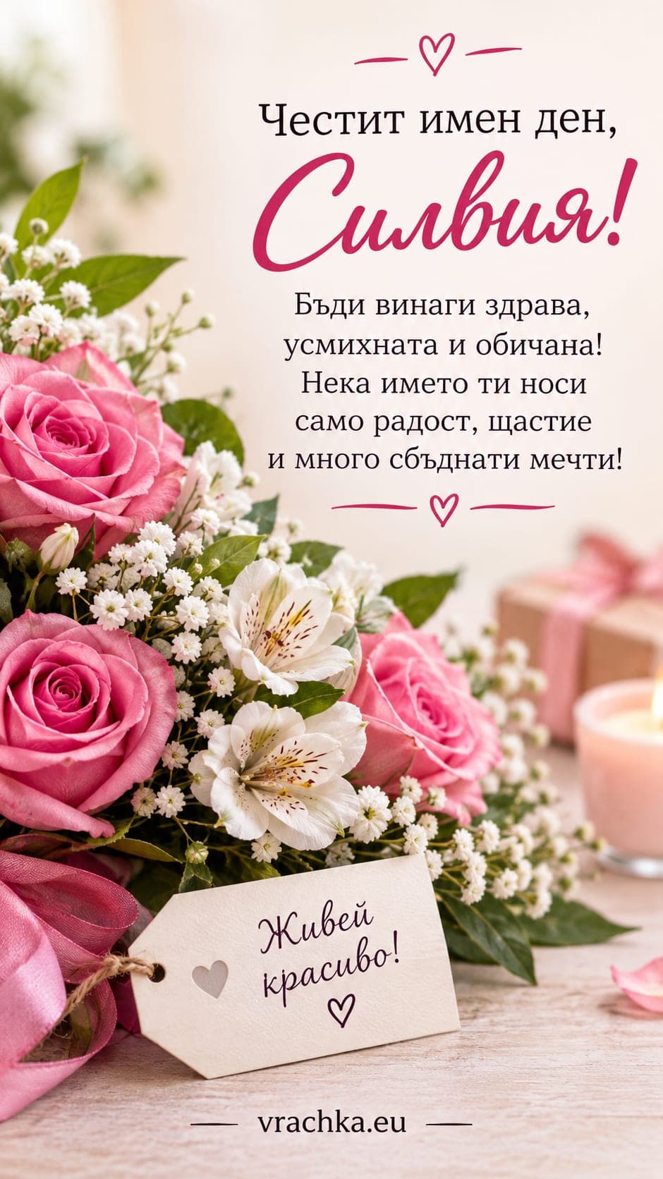 Картичка за имен ден на Силвия