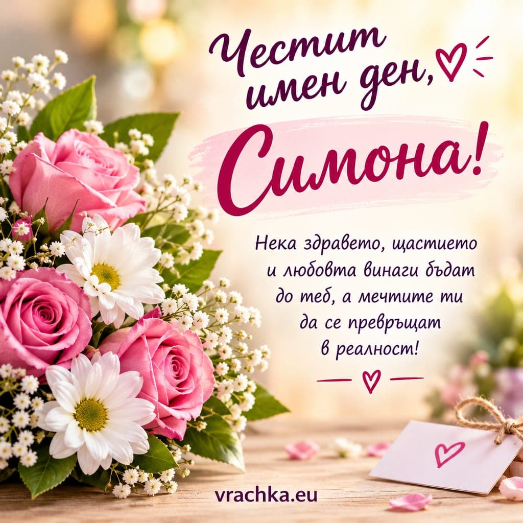 Картичка за имен ден на Симона