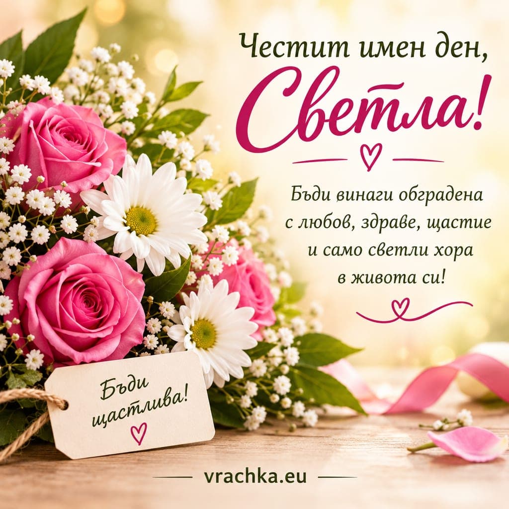 Картичка за имен ден на Светла