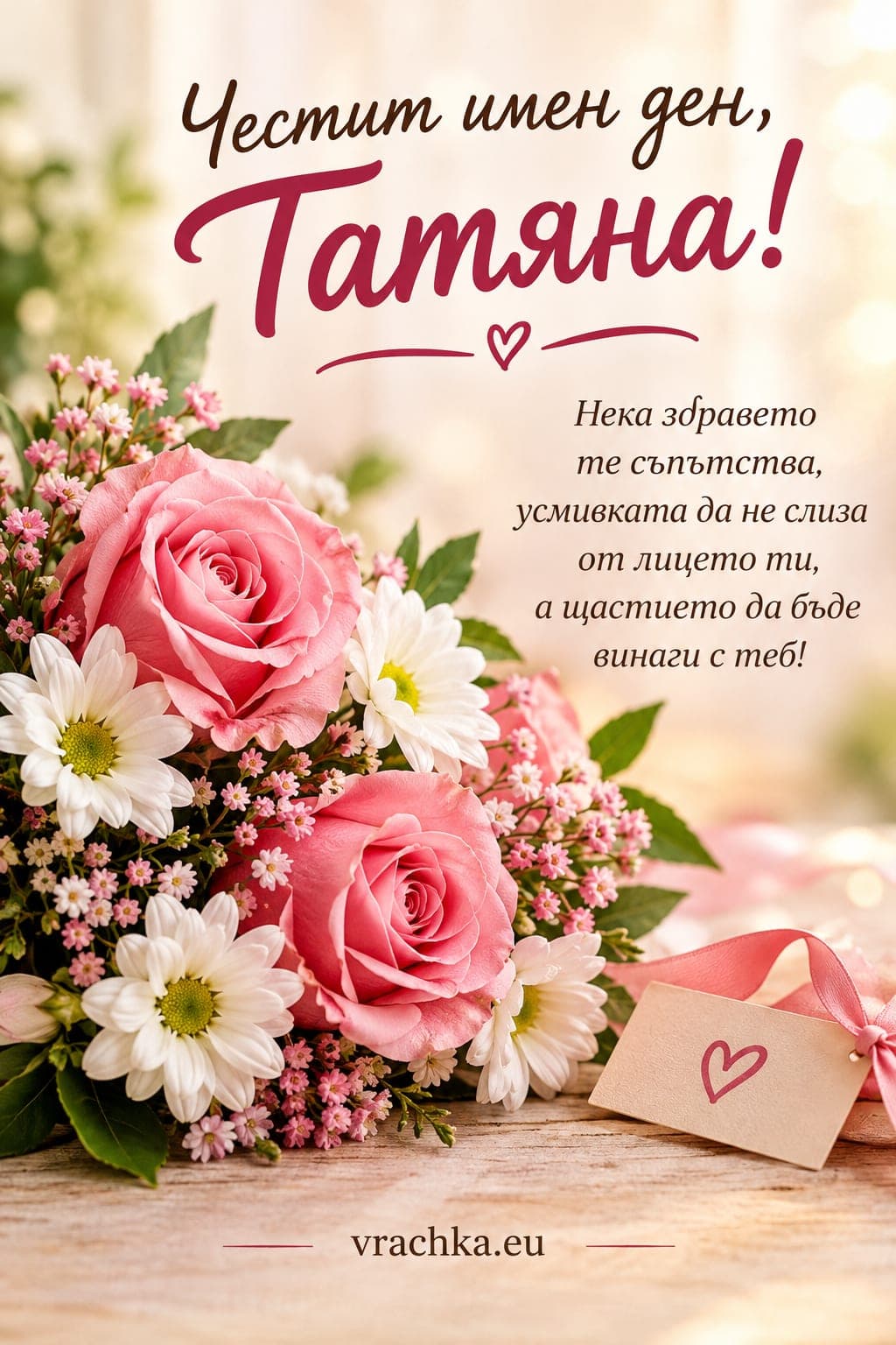 Картичка за имен ден на Татяна