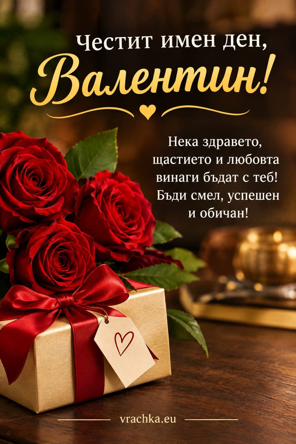 Картичка за имен ден на Валентин