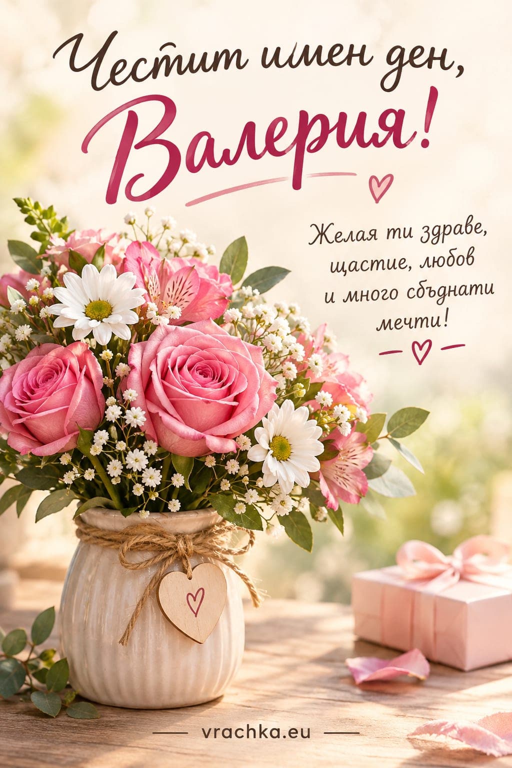 Картичка за имен ден на Валерия
