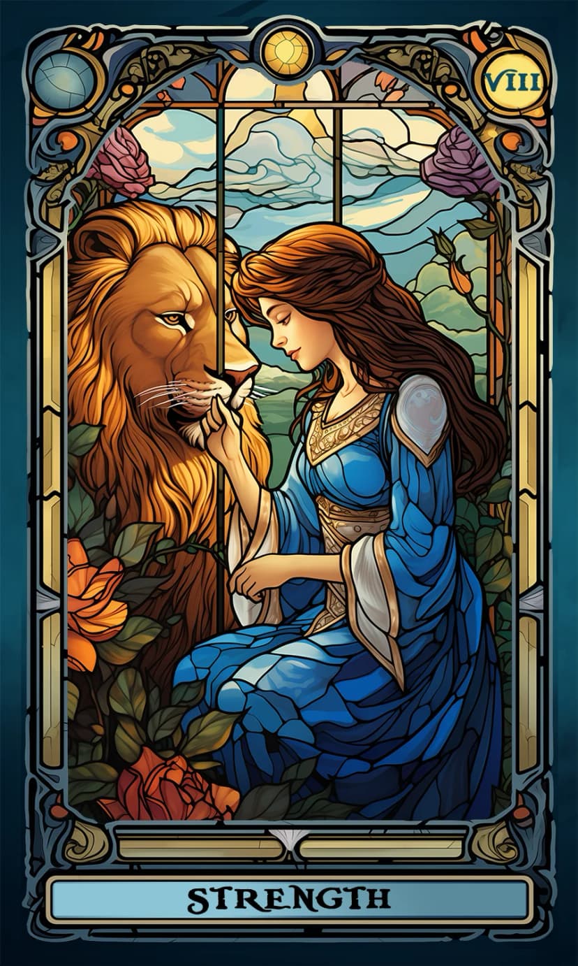 Изображение на карта таро Силата