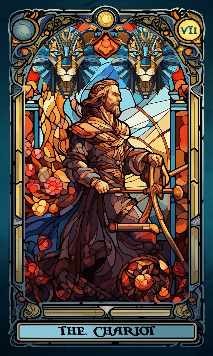 Изображение на карта таро Колесницата