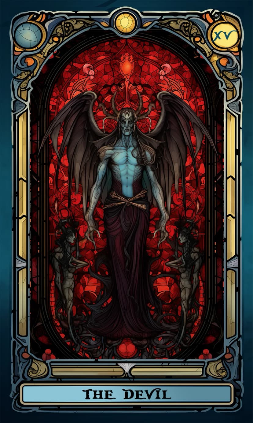 Изображение на карта таро Дяволът