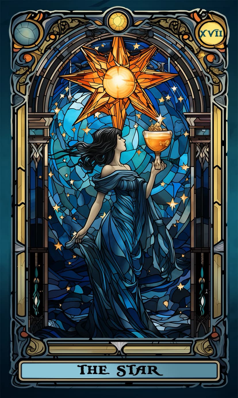 Изображение на карта таро Звездата