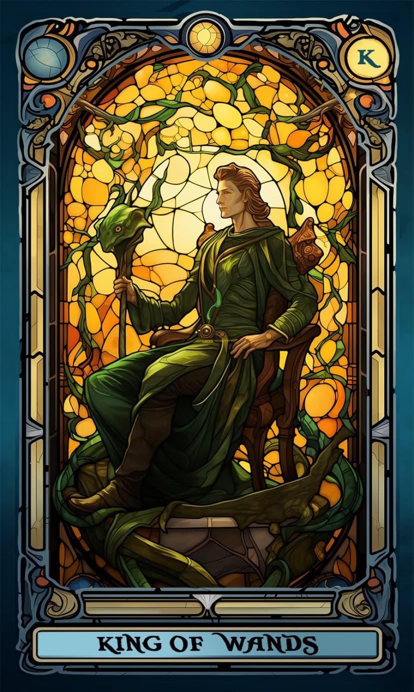 Изображение на карта таро Крал Жезли