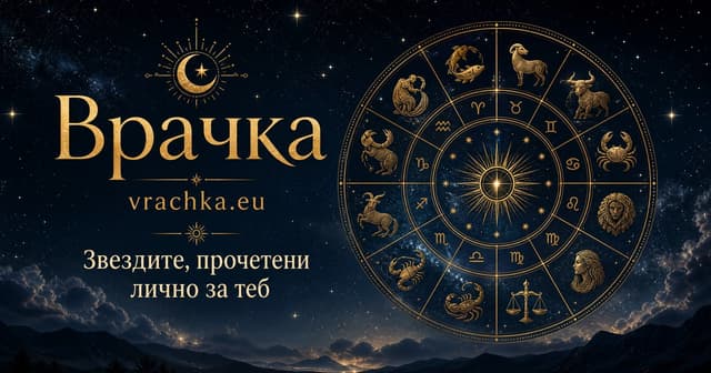 Логото на Vrachka: златна звезда на тъмен фон