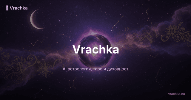 Vrachka logo: golden star on dark background