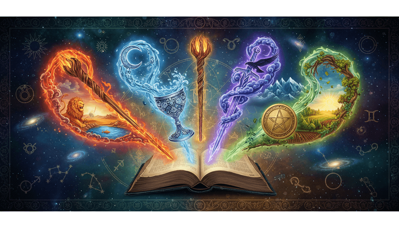 Малките Аркани: Стихиите в ежедневието – Пръчки, Чаши, Мечове, Пентакли